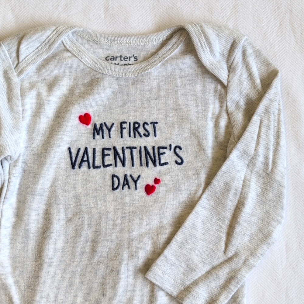 child of mine Valentine's Day unisex long sleeve bodysuit diaper shirt 6-9 month